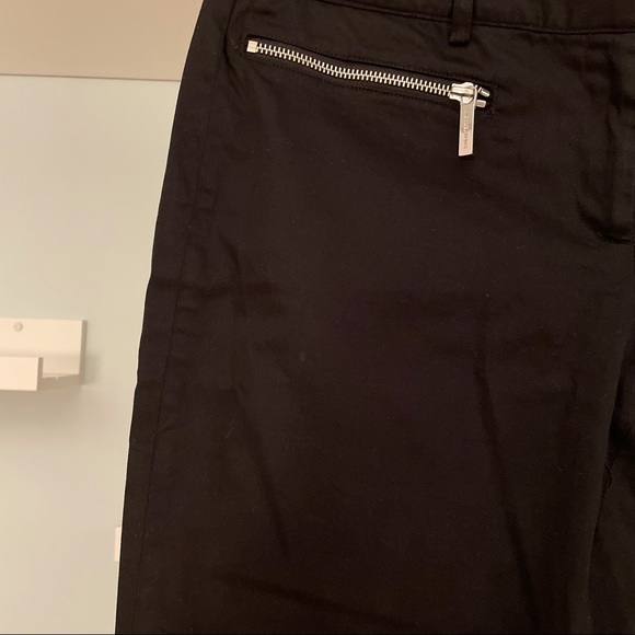 MICHAEL Michael Kors Black Straight Leg Ankle Silver Zippered Staple Pants - Picture 5 of 12